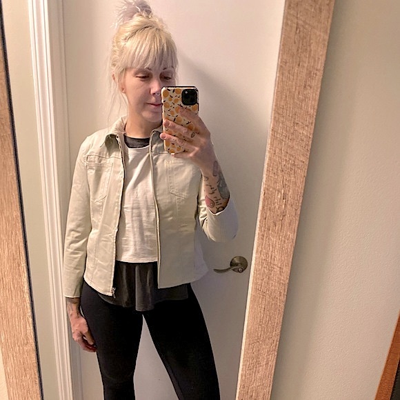 Jones & Co Jackets & Blazers - JONES & CO (NWOT) • Tan Lightweight Thin Zip-Up Cotton Jacket Coat • Size Small